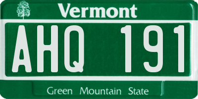 VT license plate AHQ191