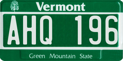 VT license plate AHQ196