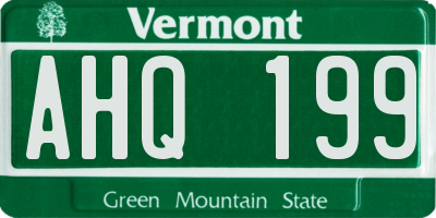 VT license plate AHQ199