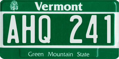 VT license plate AHQ241