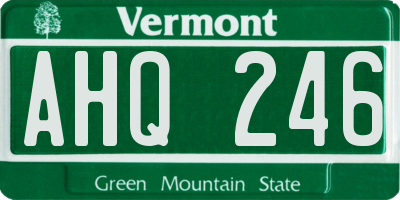 VT license plate AHQ246