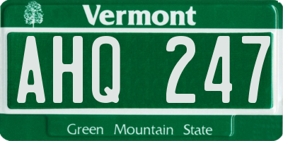 VT license plate AHQ247