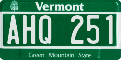 VT license plate AHQ251