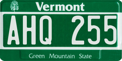 VT license plate AHQ255