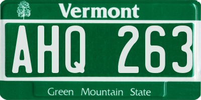VT license plate AHQ263