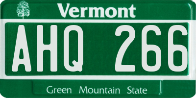 VT license plate AHQ266