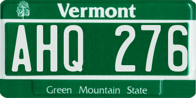 VT license plate AHQ276