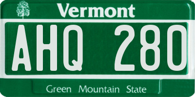 VT license plate AHQ280