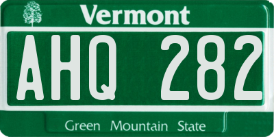 VT license plate AHQ282
