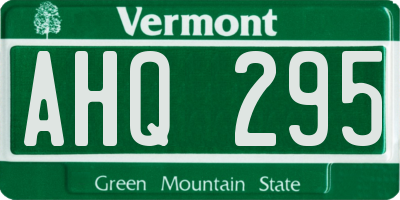 VT license plate AHQ295