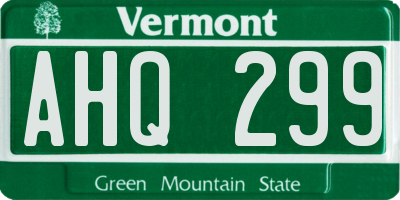 VT license plate AHQ299