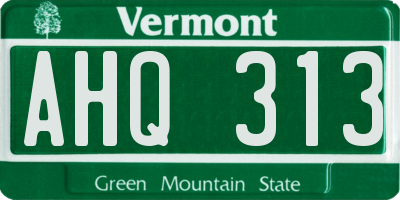 VT license plate AHQ313