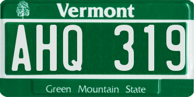 VT license plate AHQ319