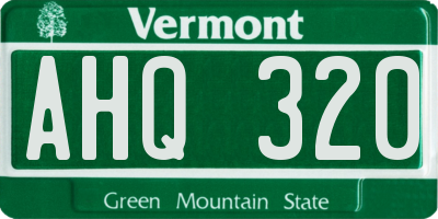 VT license plate AHQ320