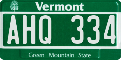 VT license plate AHQ334