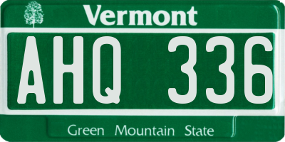 VT license plate AHQ336