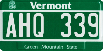 VT license plate AHQ339