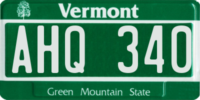 VT license plate AHQ340