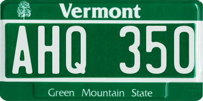 VT license plate AHQ350