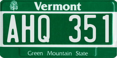 VT license plate AHQ351