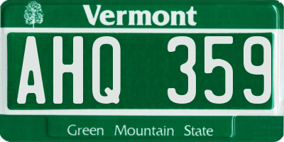 VT license plate AHQ359