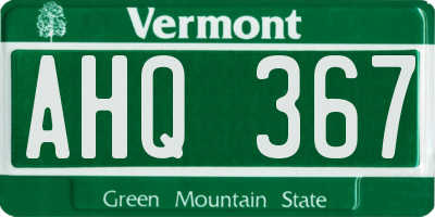 VT license plate AHQ367