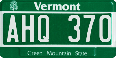 VT license plate AHQ370