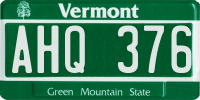 VT license plate AHQ376