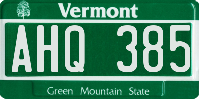 VT license plate AHQ385