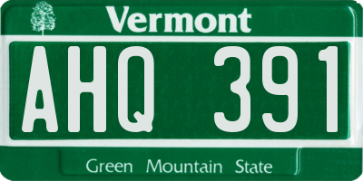 VT license plate AHQ391