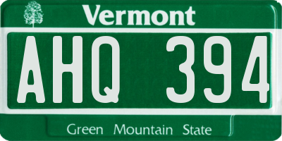 VT license plate AHQ394