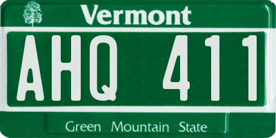 VT license plate AHQ411