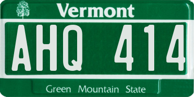VT license plate AHQ414