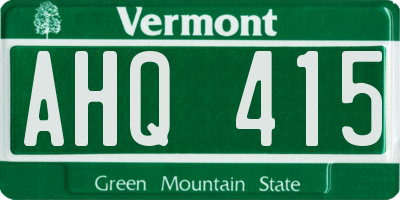 VT license plate AHQ415