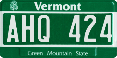 VT license plate AHQ424
