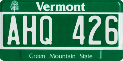 VT license plate AHQ426
