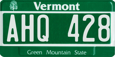 VT license plate AHQ428