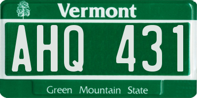 VT license plate AHQ431