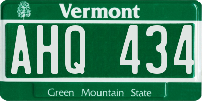 VT license plate AHQ434