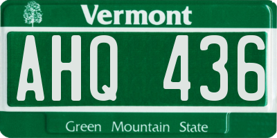VT license plate AHQ436