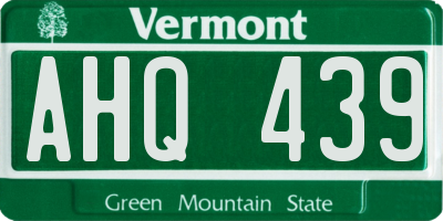 VT license plate AHQ439