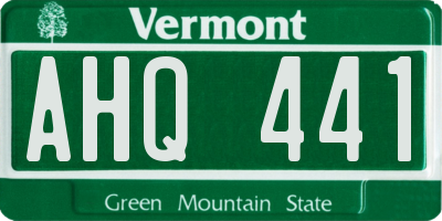 VT license plate AHQ441
