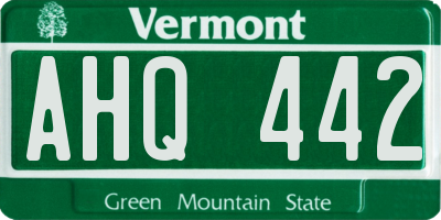 VT license plate AHQ442