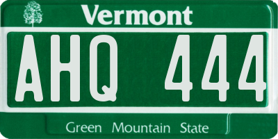 VT license plate AHQ444