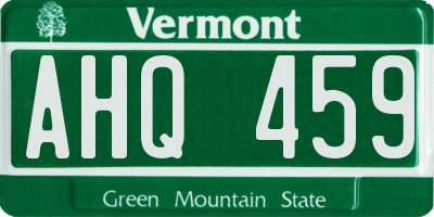 VT license plate AHQ459