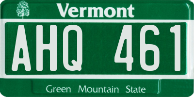 VT license plate AHQ461