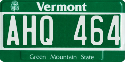 VT license plate AHQ464