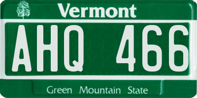 VT license plate AHQ466
