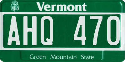 VT license plate AHQ470