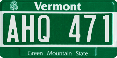 VT license plate AHQ471